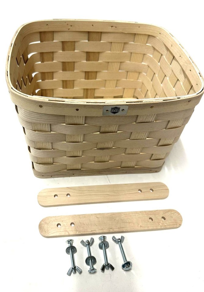 Petit Panier Avant En Bois Pour Guidon Detroit Bikes - Modèle Honey Par Peterboro, Neuf