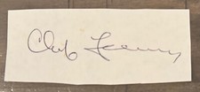 CHUB FEENEY SIGNED 1.5X4 CUT SIGNATURE NATIONAL LEAGUE PRESIDENT 1970-1986 D1994