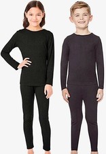 32 Degrees Heat Kids Long Sleeve Crew Neck  Legging Set Black New