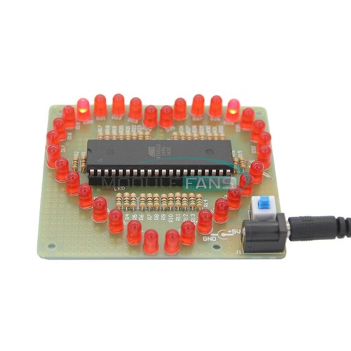 Suite lampeggiante elettronica LED a forma di cuore Love Luce Rossa acqua kit regalo fai da te - Foto 5 di 6