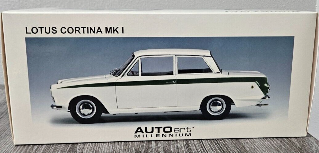 Lotus Cortina Mk1 White 1 18 Diecast Car Model by AUTOart 75331