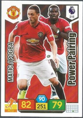 PANINI ADRENALYN XL 2019-20 - #216 - MANCHESTER UNITED - POWER PAIRING - MATIC / POGBA