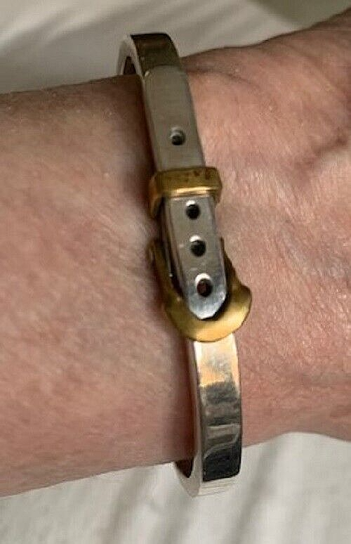 VINTAGE MEXICAN STERLING & BRASS BELT BUCKLE BANGLE BRACELET | eBay