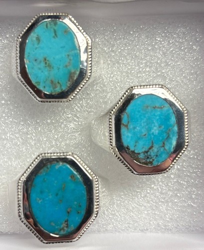 Men’s Sterling Silver Ring Size 11 Turquoise - Picture 2 of 9