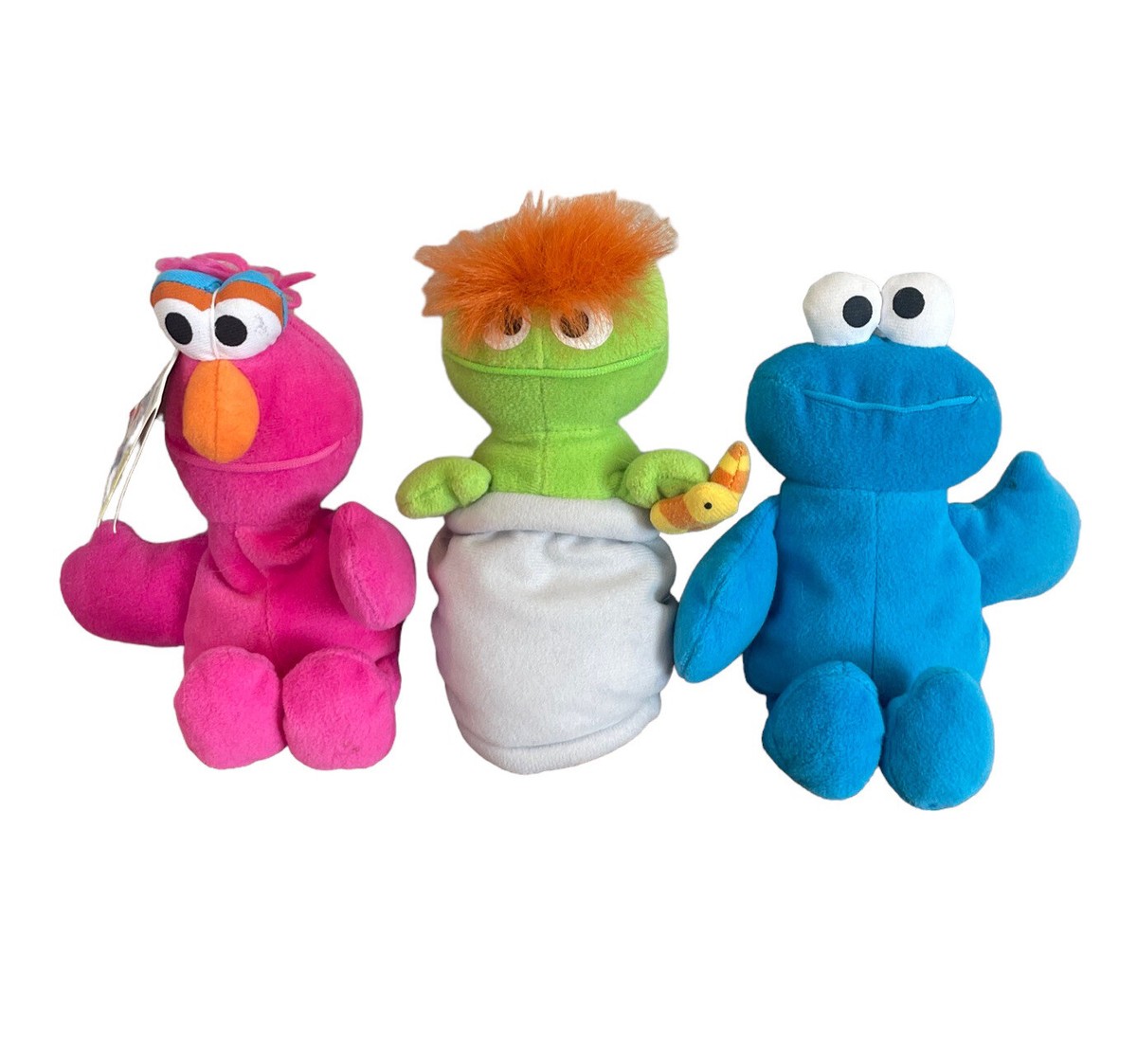 Sesame Street Pink Telly Oscar Cookie Monster Bean Bag Plush