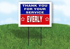 EVERLY THANK YOU SERVICE 18 in x 24 in Yard Sign Road Sign with Stand