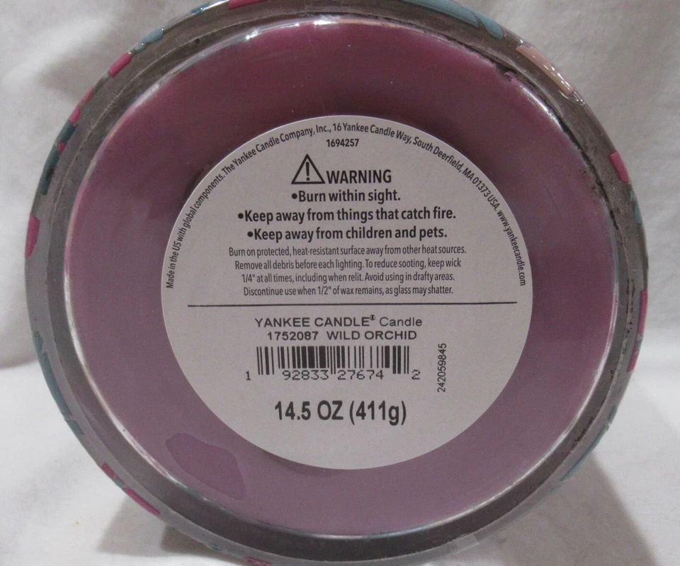 Yankee Candle tarro de 3 mechas 14,5 oz "Te amo" orquídea salvaje primavera púrpura Foto 4 de 4