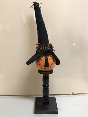 Christopher James Halloween Pumpkin On Pedestal/Column 14  Tall
