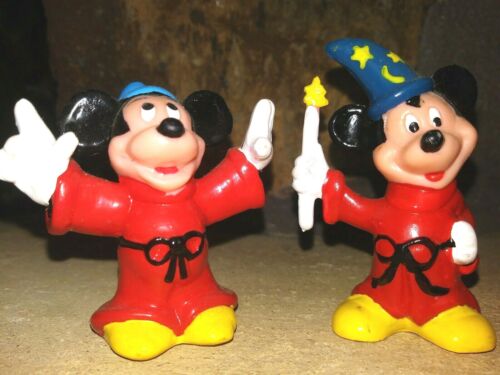 MICKEY SORCERER PVC CAKE TOPPER DISNEY FIGURINES FROM FANTASIA, NEW, MINT,2-1/4" - Picture 1 of 4