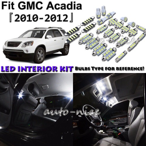 14x White LED Interior Lights Package Kit For 2010 2011 2012 GMC Acadia - Foto 1 di 10