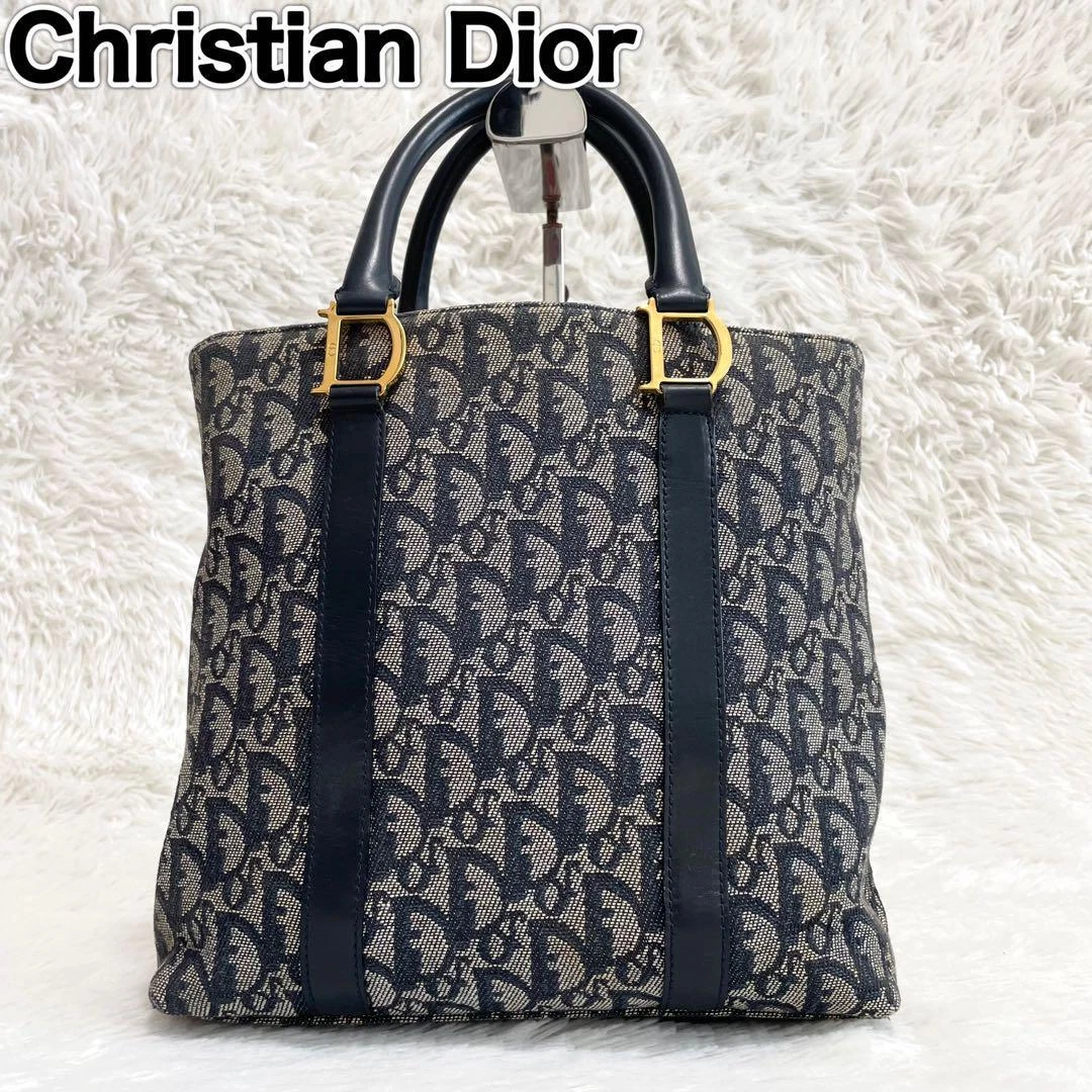 Sac fourre tout toile motif trotteur Christian Dior avec quincaillerie D occasion