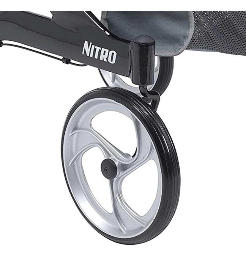 Drive Medical RTL10266BKH, Nitro Foldable Rollator Walker & Seat, Hemi