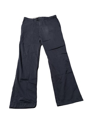Brax Men Gray Flat Front Dark Wash Straight Leg Pants Size 34 x 32
