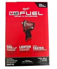 Milwaukee 2563-20 M12 FUEL 12V 1/2" Stubby Brushless Impact Wrench - Bare Tool