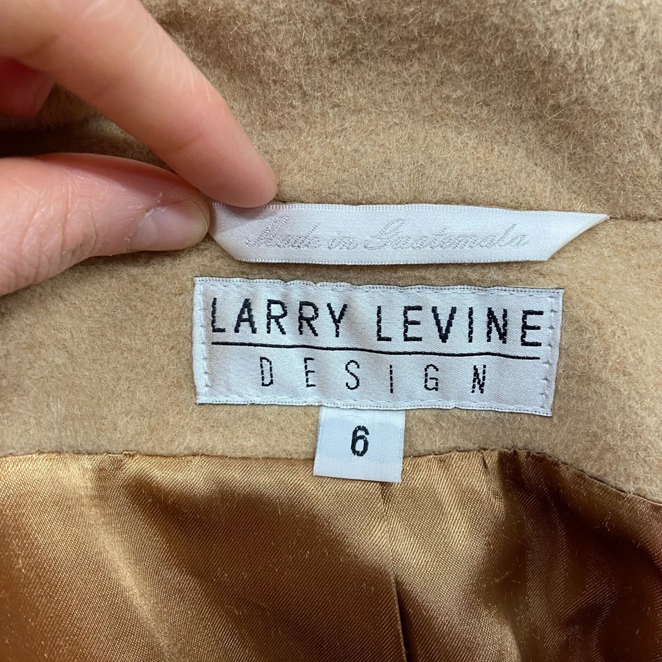Abrigo Larry Levine vintage para mujer 6P tostado 100 % pelo camel tranquilo lujo ciudad Foto 4 de 4