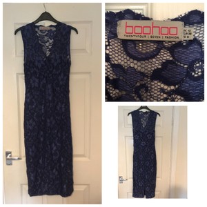 boohoo blue lace dress