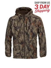 Full Draw Mid-Weight Camo Jacket, Stretch Grid Fleece, Thumb Holes, Tagless