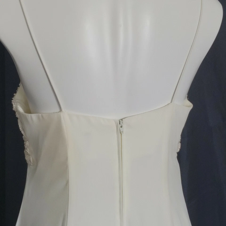 Faviana свадебное платье жемчуг лиф атласная юбка спагетти ремни молнии 12 - Изображение 4 из 4