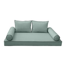 COVER ONLY-Style1 Daybed Mattress Bolster Pillow Covers Contrast Trim Twin AD002