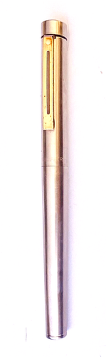 VTG US SHEAFFER TARGA WHITE DOT FOUNTAIN PEN, GOLD "F" 585 14k NIB, c1985 g