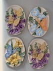 4 Flower Garden Oval Wall Plaques