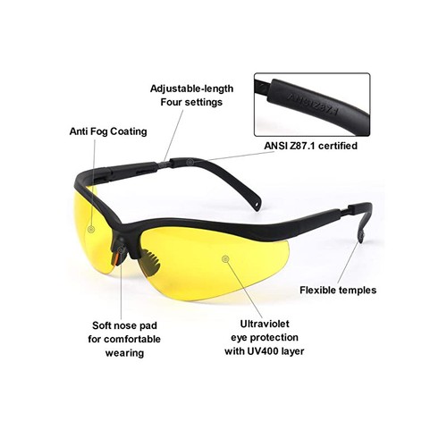 Shooting Glasses Men and Women Anti-fog ANSI Z87.1 Protective Glasses - Picture 3 of 5