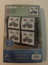 NIP Janlynn Tractor Quilt Blocks Stamped Cross Stitch Kit 021-1476 6 Blocks 
