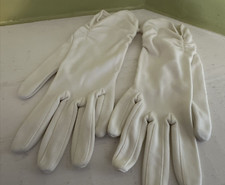 Unbranded women vintage white cotton shirred wrist length gloves size S