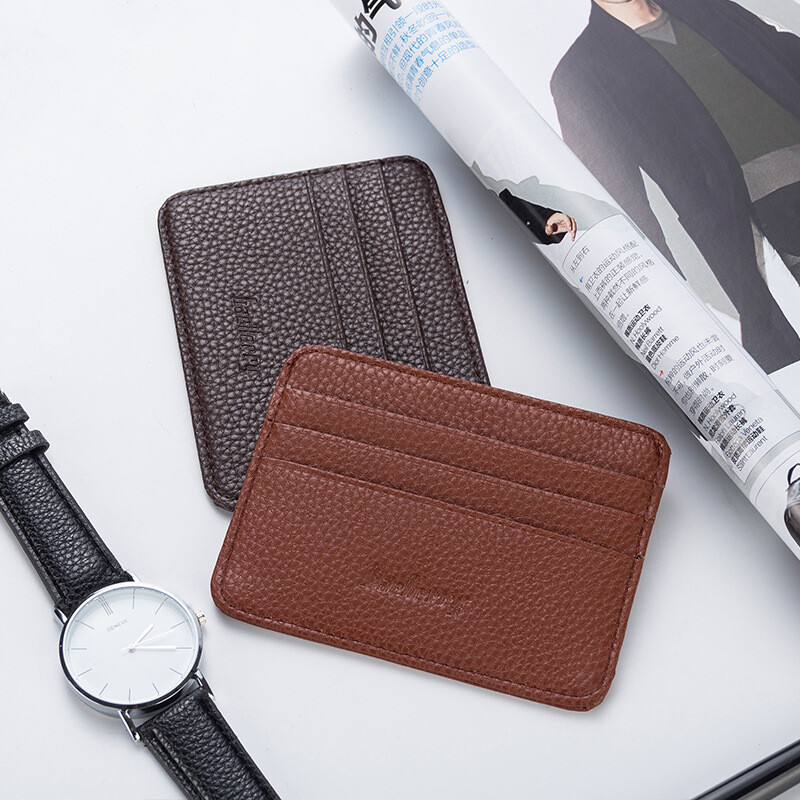 2-Pack Slim Leather Card Holder with ID Window – Perfect Gift