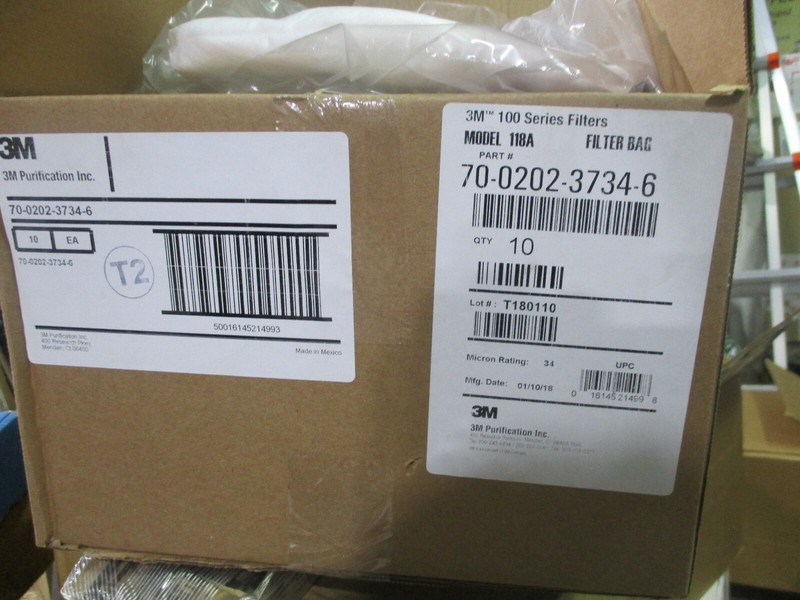 3M 100 series filter bag Model 118A Pt. # 70-2020-3734-6 34 micron Zoro G4093107