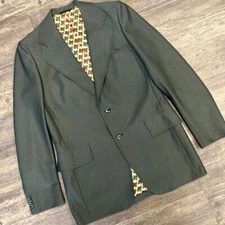 Vintage Curlee Suit Jacket Blazer NO SIZE (40) Green Two Button