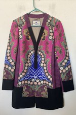 Etro Milano Women's Multicolor Wool Blend Quilted Coat Size 46/us 10 Euc! $1,900