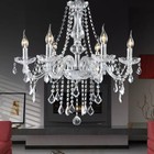 Elegant Crystal Glass Ceiling Pendant Lighting Fixture 6 Lights Chandelier Us