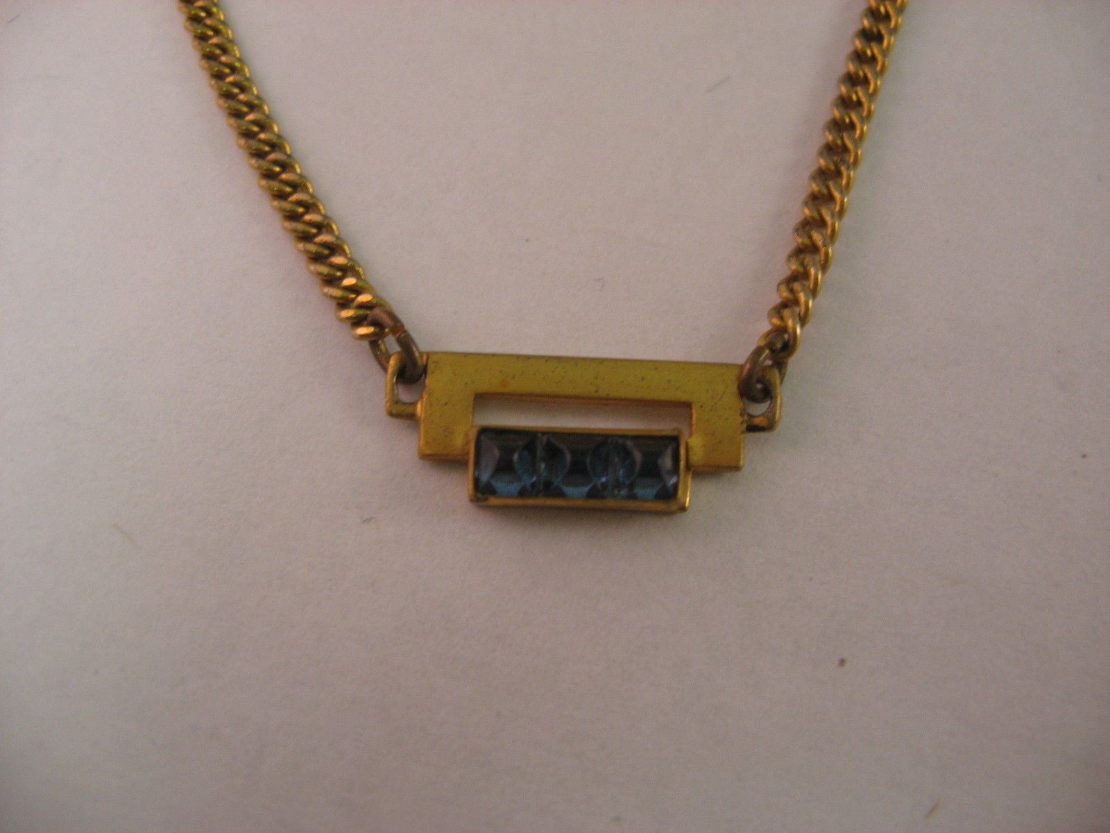 Rare ART DECO TRIPLE BLUE JEWEL Vintage Mens Tie Bar … Gem