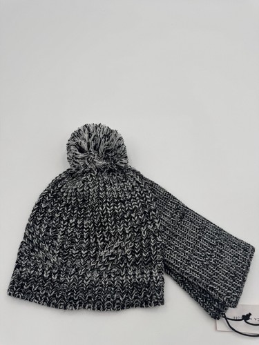 Conjunto de gorro y calentador de brazos jaspeado Rebecca Minkoff para mujer talla única tejido negro/blanco - Imagen 5 de 6