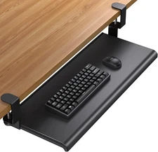 HUANUO 27" Clamp-On Keyboard Tray - Under Desk Slide-Out - Open Box - HNKB01