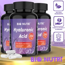 BIO NUTRI Hyaluronic Acid Supplements Emollient Moisturizing Anti-aging Biotin