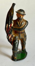 Barclay Manoil 1930s Army Lead Toy Soldier American Flag Bearer Made in U.S.A.