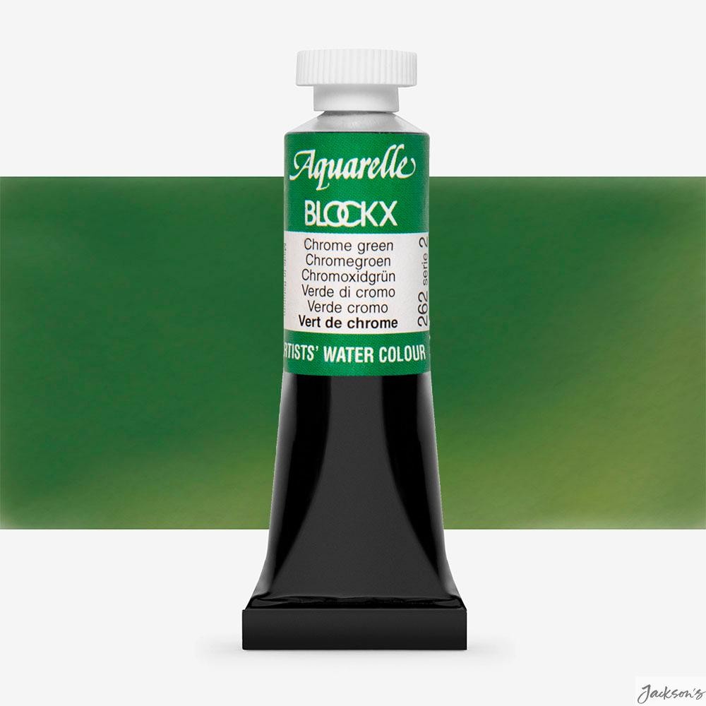 Blockx Watercolour Paint Tube 15ml Chrome Green Artist Painting