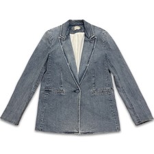 Women's Alice Olivia Blue Cotton Denim Blazer Jacket 100 Cotton Size 4