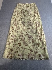 Pink Rose Cottage Core 90s Style Green Floral Midi Skirt With Sheer Overlay Sz M