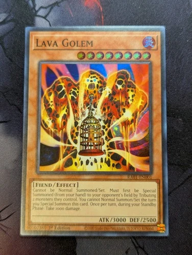 YuGiOh Lava Golem Super Rare 1st Edition RA01-EN001