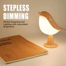 Small Bird Desk Lamp — Cordless Touch Night Light, 3-Color Temp, Yellow