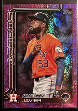 2025 Topps Series 2 #509 Pink Sparkle Cristian Javier - Houston Astros