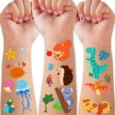 36 Sheets Temporary Tattoo Bear Tiger Elephant Panda Squirrel Dog Cat Animal