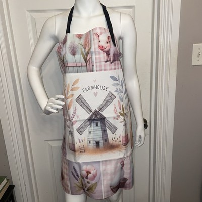 Ambesonne Apron Unisex Kitchen Bib with Adjustable Strap for Cooking Gardening
