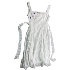 Cider NWT White Eyelet Tie Waist Mini Dress Women's XS Cottagecore