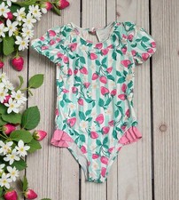 Tommy Bahama Baby Girls Floral Strawberry Stripes One Piece Swim Suit Size 5T