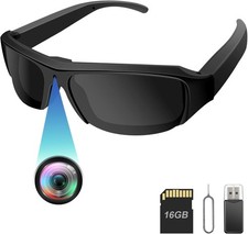 Sport Camera Sunglasses with HD 1080p Video, Polarized Lenses for Outdoor Use