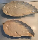 Original FRANKOMA Pottery  Ivory Glaze Leafs- Leaf  5X9 #225, Leaf 11.5X6.5 #226